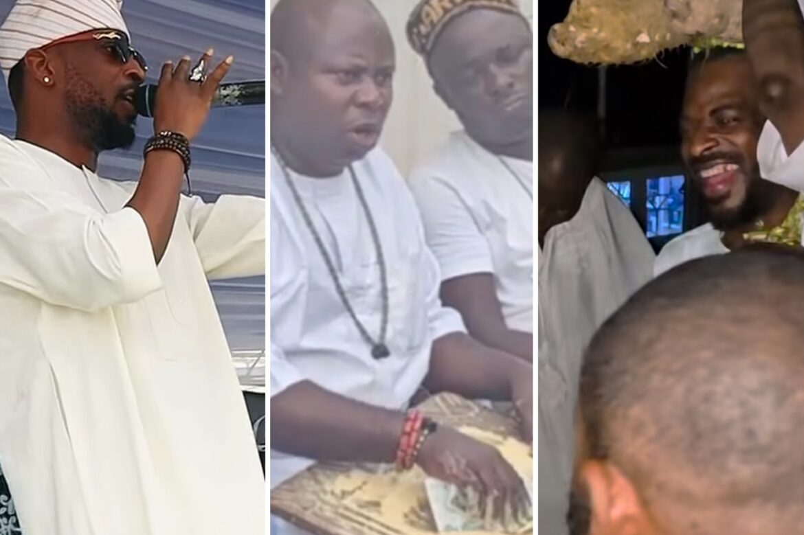 9ice Embraces Yoruba Tradition as Singer Shares Video From Spiritual Ceremony